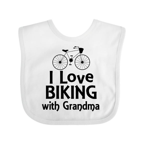 Inktastic Biking with Grandma Cycling Boys or Girls Baby Bib