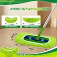 thumbnail image 3 of HSAPOW-2 Pcs Reusable Mop Refill Pads Replacement Compatible with Most XL Sweeper 17" x 5" Microfiber Mops Head Floor Cleaning Supplies (Handle is Not Included) (Green), 3 of 4