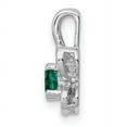 thumbnail image 2 of 925 Sterling Silver Created Emerald Necklace Charm Pendant Birthstone May, 2 of 8