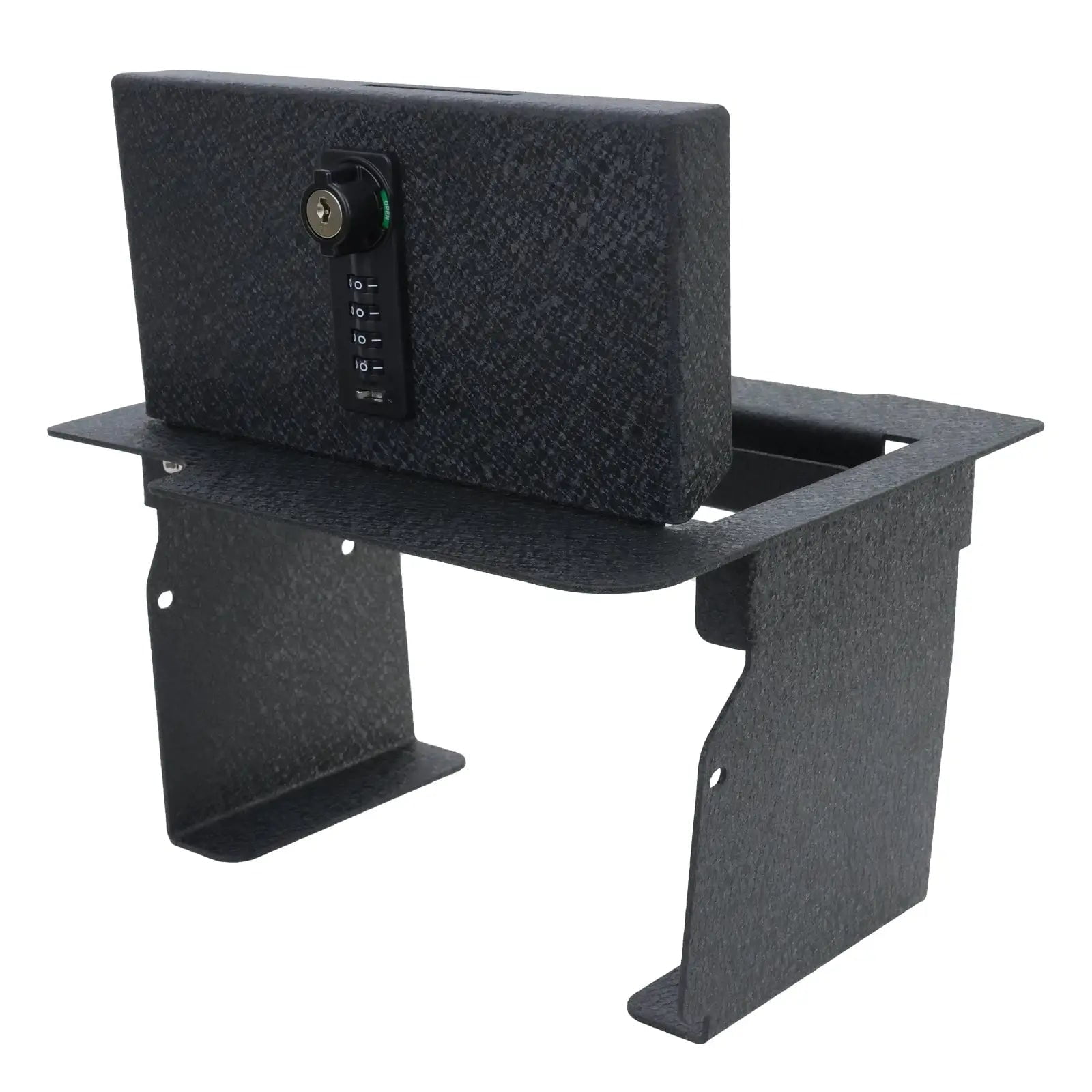 Center Console Gun Safe Vault - WASAI Console Lock Box Compatible with 2013-2018 Dodge Ram 1500/2500/3500 with CD Player, 4-Digit Combo Lock with Key.