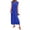 Blue, variant on Womens Maxi Dress Round Neck Sleeveless Sundress Loose Split Wrinkle-Free Summer Long Dresses with Pockets
