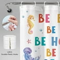 thumbnail image 6 of Kids Shower Curtain Ocean Whale Inspirational Quotes Funny Sea Animal Cute Cartoon Turtle Positive Motivational Bathroom Decor Colorful Baby 60Wx72H Bath Curtain Fabric Polyester 12 Pack Hooks, 6 of 16