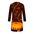thumbnail image 5 of New Dresses Fall,Brilliant Womens Dresses Clearance Women's Round Neck Printed Halloween Knee Length Dress LooseLong Sleeves Mini Dress, 5 of 5
