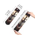 thumbnail image 2 of Salouo Flower Cat Couple Pattern Unisex Middle Tube Socks,Middle-Finger Knee High Socks Over The Calf Tube Stocking Crew Stockings for Women and Men Tube Socks, 2 of 8