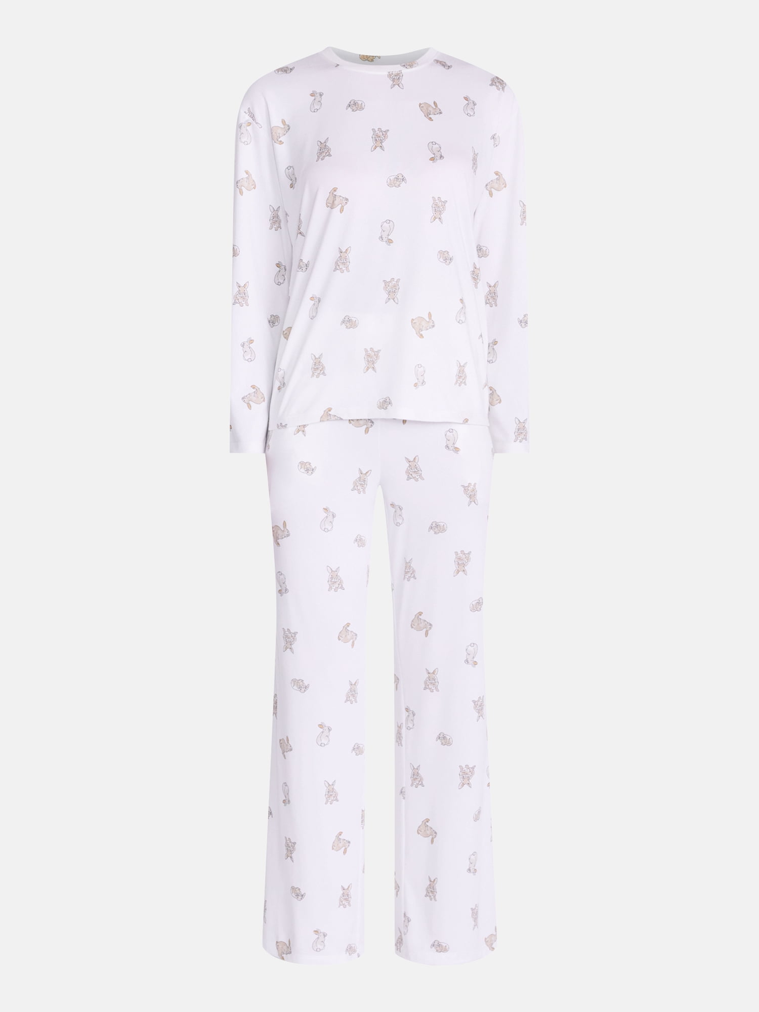 Joyspun Women's Essential Sleep Top and Pants, 2-Piece Pajama Set, Sizes XS-3X