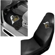 NCAA Purdue 2 pc Front Floor Mats and Purdue Car Seat Cover Value Bundle