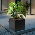 thumbnail image 2 of 24in Cube Planter Box, Large Outdoor Planters, Square Outdoor Planters Metal Planter (Black, 24 x 24 x 24in), 2 of 8