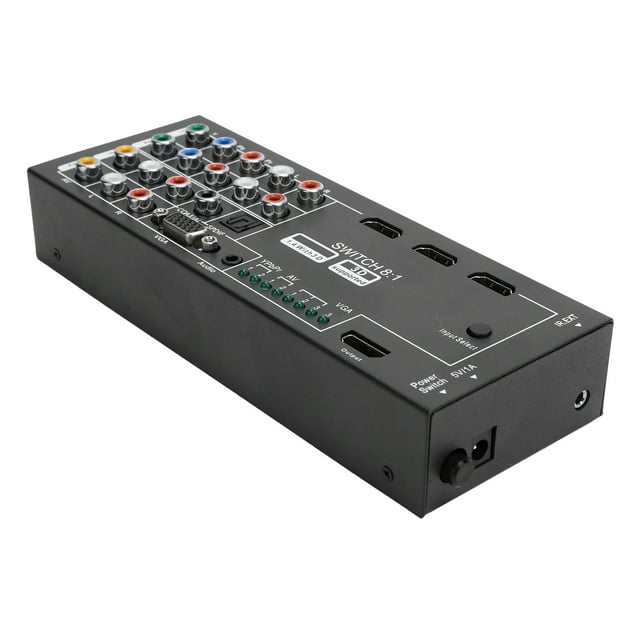 Extracteur Audio Interface Multimédia HD, 8 Entrées vers 1 Sortie Interface Multimédia HD Haute Résolution Convertisseur Interface Multimédia HD Multifonction pour Maison Prise US, Prise EU, Prise UK, Prise au