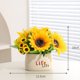 thumbnail image 2 of Girasoles artificiales, flores artificiales, plantas verdes, plantas en macetas, sala de estar, comedor, decoración de escritorio, 2 of 5