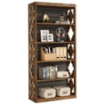 thumbnail image 7 of Finmind 6-Tier Farmhouse Bookshelf, 70-inch Tall Freestanding Bookcase with Open Storage Shelves, Large Display Book Shelf, Brown & Gray, 7 of 7