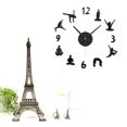 thumbnail image 2 of MasteelfCA Creative Yoga Pattern Wall Clock Modern Design Big DIY Clocks Wall Watch Wall Sticker Home Decor (Black), 2 of 7