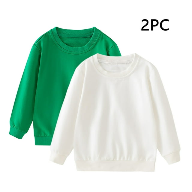 Cowsor Chandail Unisexe pour Enfants en Coton Fin 2 Pcs T-Shirt Bébé Col Rond Manches Longues