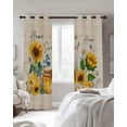 thumbnail image 4 of Yellow Sunflowers Blackout Curtains for Bedroom Living Room Darkening Curtains 63 Inches Long Daisy Bees Elegant Farmhouse Floral Window Curtain 2 Panels Set Window Treatment Grommet Drapes 52"x63", 4 of 9