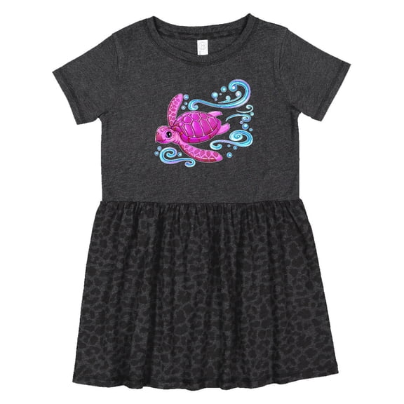 Inktastic Cute Pink Sea Turtle Girls Toddler Dress