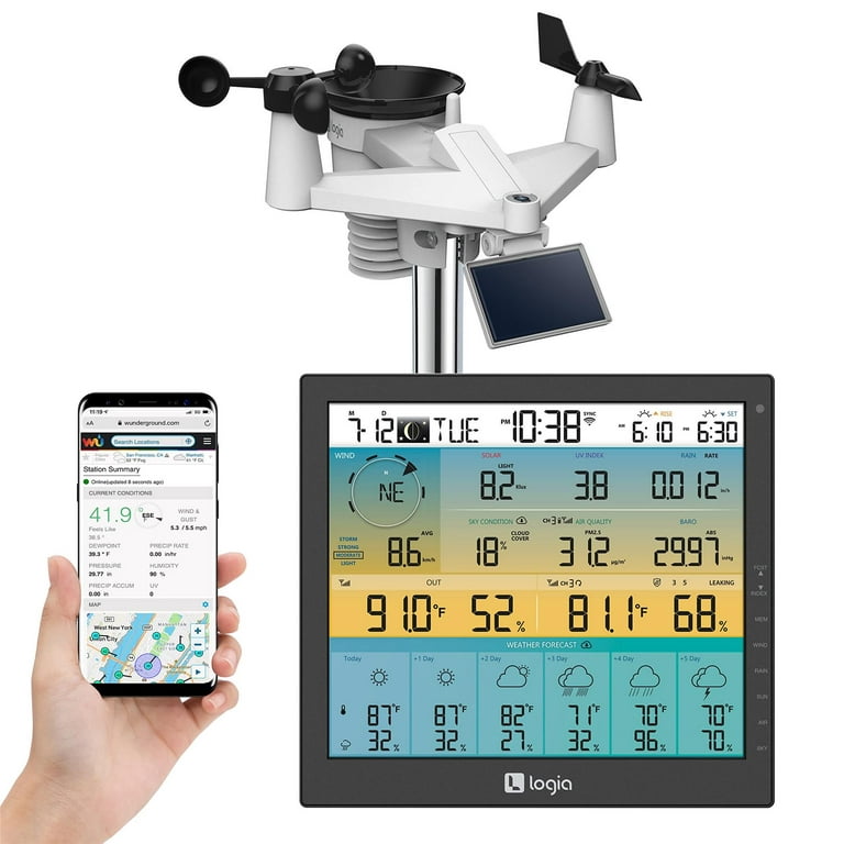 Logia 7-in-1 Wi-Fi Weather Station, Wireless Outdoor Weather