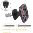 thumbnail image 3 of 4 Pcs Cabinet Handle Drawer Pulls Peace Sign Knobs with Screws Square Furniture Office Cabinet Knob Decoration, 3 of 7