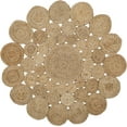 thumbnail image 2 of Flower Design Natural Pure Jute Round Rugs Size 8 x 8 Feet Round, 2 of 3