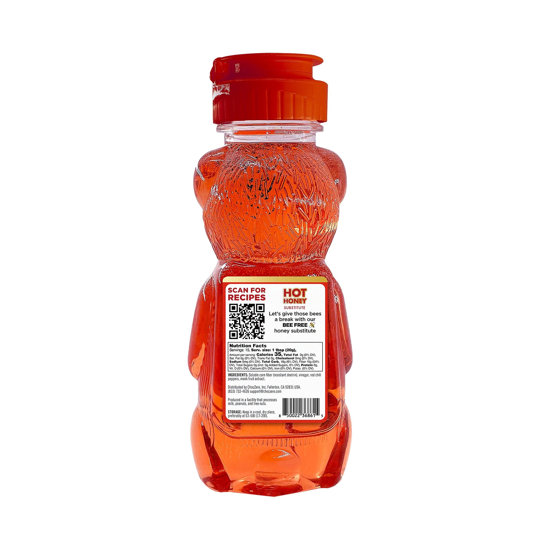 ChocZero Hot Honey, Chili Infused Sauce, 10.5 oz Squeeze Bottle