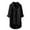 A-Black552, variant on XIAONU Mens Pocketed Textured Oversized Shirt 3/4 Sleeves Collared Button Down Top Airy Minimalist Daily Shirts