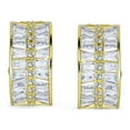 thumbnail image 2 of Bling Jewelry Womens Art Deco Statement CZ Half Hoop Baguette Earrings Clip On, 2 of 5