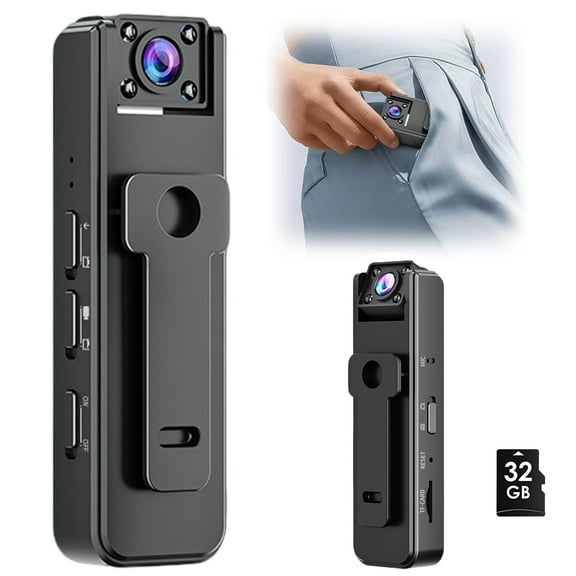 XMZHOU Recorder 1080P Plug Card Direct Recording Outdoor Sports Recorder 180 Degrees Infrared HD Night Vision Camera   32G TF Card