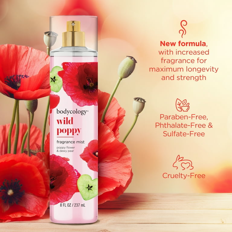 Bodycology Wild Poppy Fragrance Mist Spray By Bodycology - 8 oz Bodycology Wild Poppy Fragrance Mist Spray By Bodycology - 8 oz