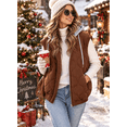 thumbnail image 4 of SHEWIN Puffer Vest for Women Cropped Hooded Zip Up Quilted Sleeveless Jackets Fall Lightweight Coat with Pockets, 4 of 9