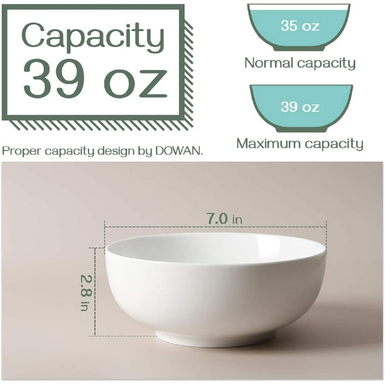 2pcs 9inch Large Salad Bowls, Mixing Bowl 62 OZ Super Stackable Round Fine  Porcelain Cereal Pasta Serving Bowl Sets, Microwavable Ceramic Bowls, Heat