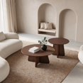 thumbnail image 2 of Nesting Coffee Table Set with Walnut Finish - Round Side Tables, 2 of 10