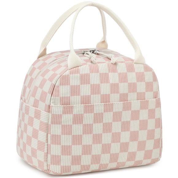 Lonchera LEDAOU Aislada de Pana 20L Cuadros-Rosa