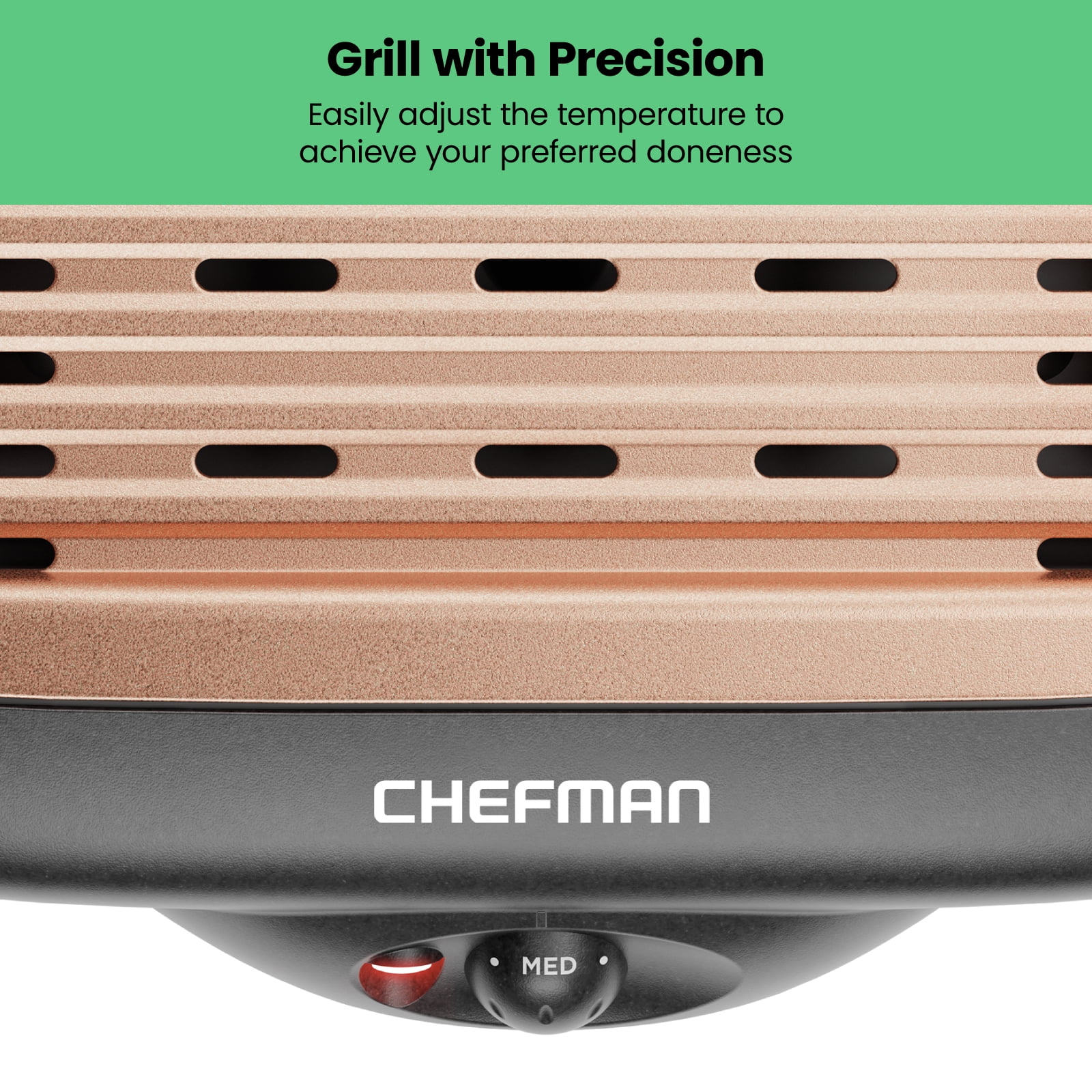 Chefman 135 sq. in. Stainless Smokeless Indoor Grill with Nonstick Plate,  Drip Tray and Adjustable Temperature RJ23-SPG-SS - The Home Depot