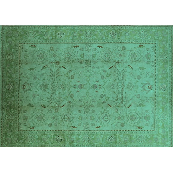 Ahgly Company Indoor Rectangle Oriental Turquoise Blue Traditional Area Rugs, 2' x 5'