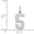 thumbnail image 4 of 14K White Gold Small Satin Number 5 Charm Pendant, 4 of 4