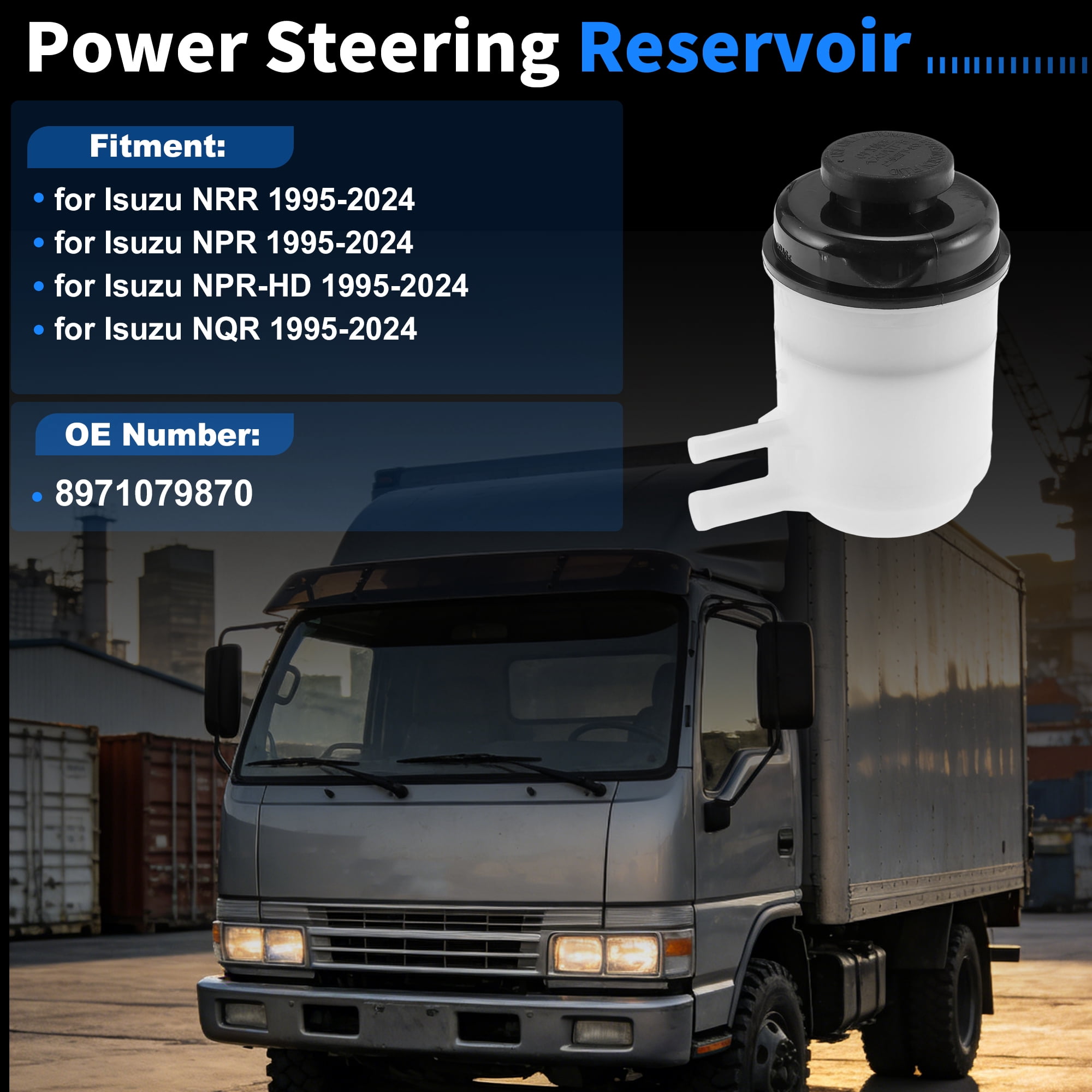 Unique Bargains Power Steering Pump Reservoir Tank for Isuzu NRR NPR 1995-2024