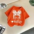 thumbnail image 2 of Girls Shirts Size 10-12 Kids Girls Cute Graphic Print Round Neck Short Sleeve Tee Summer Casual T Shirt Orange, 8-9 Years, 2 of 4