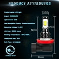 thumbnail image 6 of For Fiat 500 2012-2019 6000K Combo 6X 9012 LED Headlight + H11 Fog + 7443 DRL Light Bulbs Kit, 6 of 15