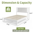 thumbnail image 2 of Ktaxon Full Wooden Bed Frame, Platform Bed with Headboard & Slats Support, White, 2 of 9