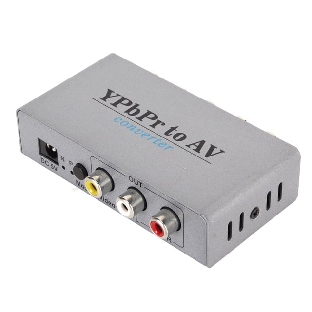 YPbPr To AV Converter, YPbPr To CVBS Component Converter 1080P60 Plug and Play Aluminum Alloy Shell Port with L/R Sound for Projector for Game Console