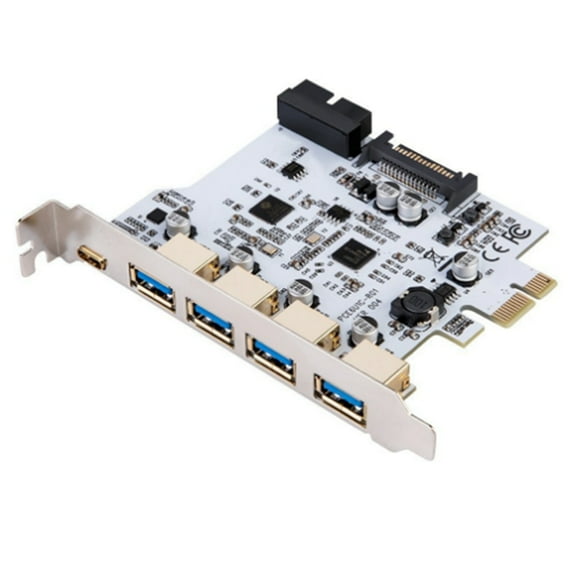 USB 3.0 PCI-E Type C Expansion Card PCI Express PCI-E to USB 3.0 Controller 5 Port   1 Port USB 3.1 PCIE Card Adapter
