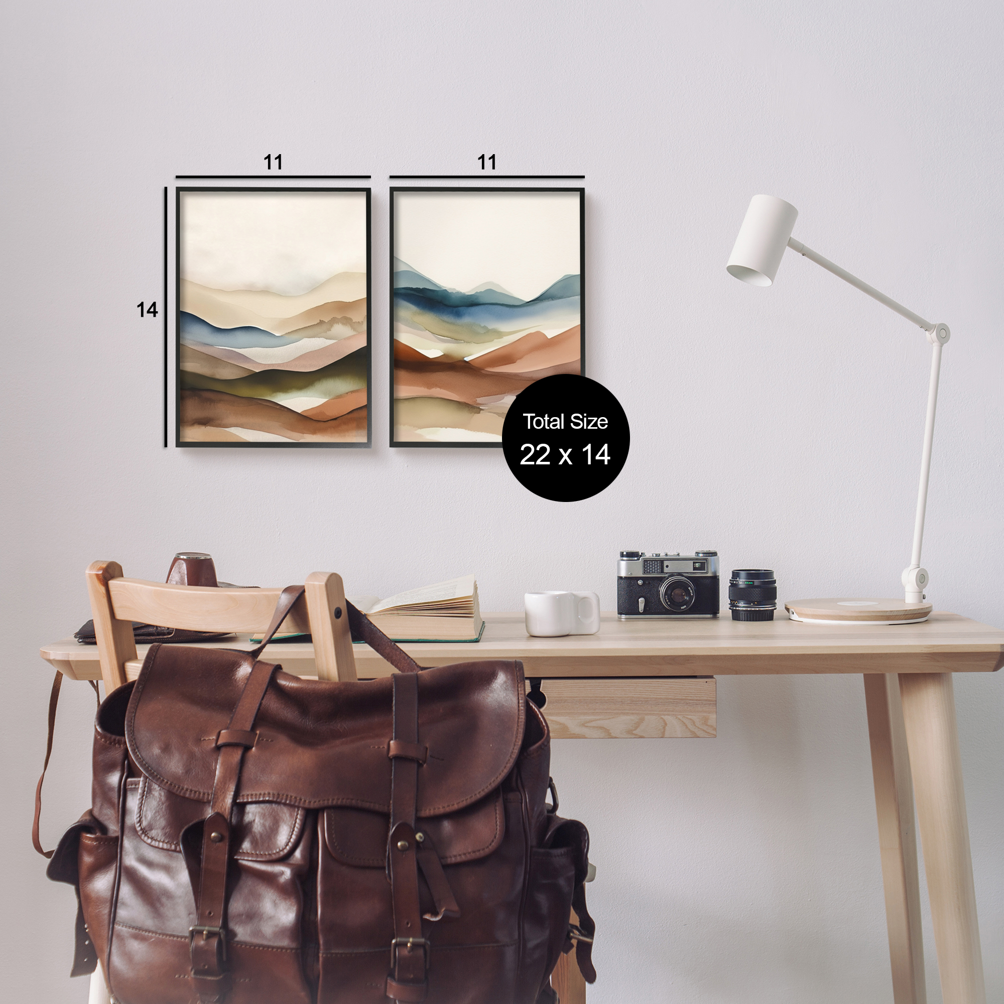 Stupell Industries Abstract Desert Dunes Landscape Painting Black Framed Art Print Wall Art, 11 x 14