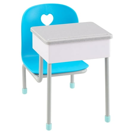 (pack of 2)MSDollzMania Plastic Student Desk with Blue Seat for 18 Inch Dolls Child 5+