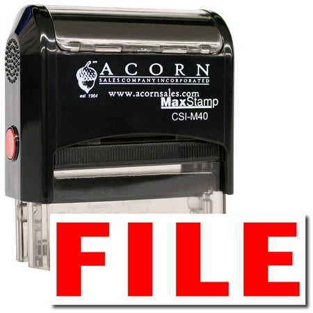 Large Self-Inking File Stamp with Yellow Ink
