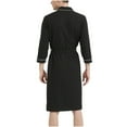 thumbnail image 3 of Hvyesh Mens Robe Lightweight Long Sleeve Kimono Bathrobe Casual Solid Sleepwear Soft Sleepwear Pajama Robes Black,M, 3 of 5