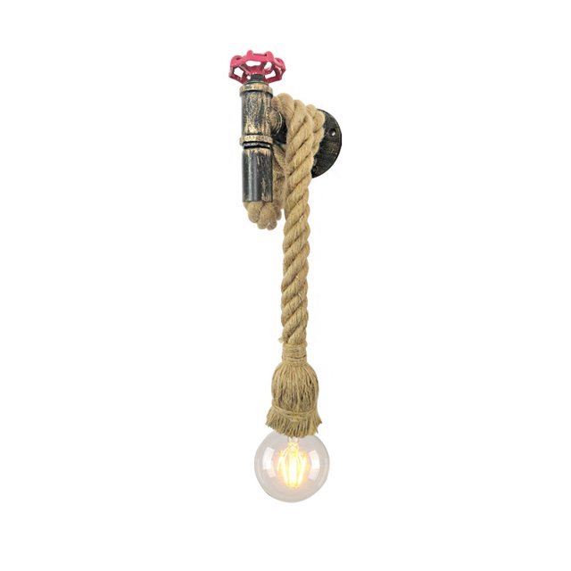 Aplique De Pared Industrial, Accesorio De Iluminación De Tubería De Agua, Lámpara De Pared De Cuerda De Cáñamo De Tubería De Agua Retro, Luz Steampunk Para Bar, Cafetería, Restaurante, Granja Scienceny HA035944-00