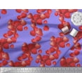 thumbnail image 3 of Soimoi Georgette Viscose Fabric Raspberry,Strawberry & Cherry Fruits Print Fabric by The Yard 42 Inch Wide, 3 of 3