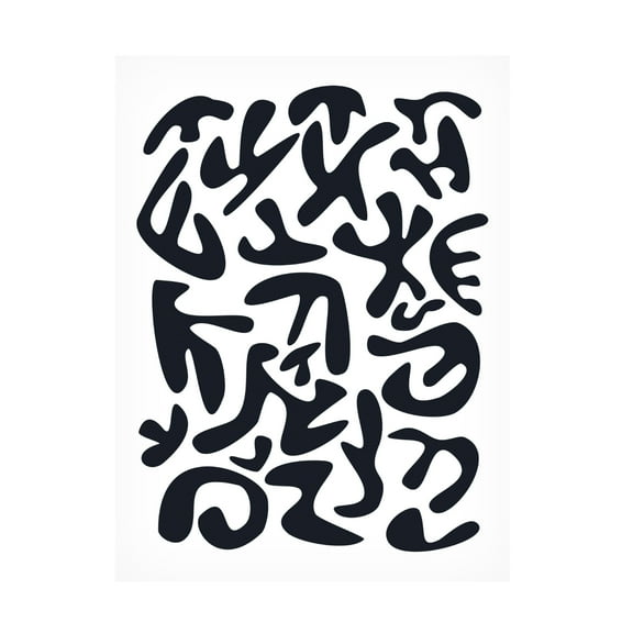 Canvas Wall Art - Tom Quartermaine 'Black and White Matisse Style 1' Wall Art for Living Room, Bedroom, or Office Décor by Trademark Fine Art - 14 x 19 Inches