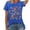 Blue, variant on Womens T Shirt Flower Cute Fashion Printed Short Sleeve Dressy Casual Clothes Beige L