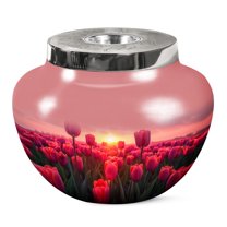 JAGSHASHI Dawn Crimson Kiss Large Urn - Large Urn - Memorial Urns For Human Ashes - Urn For Ashes For Adult Male & Female - Urns For Human Ashes - Burial Urn - Urn For Ashes For Women - 7 Inch