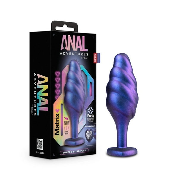 Blush Anal Adventures Matrix Bumped Bling Plug - Sapphire
