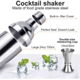 thumbnail image 3 of Kit de coctelera, juego de cóctel profesional de acero inoxidable de 13 piezas de 750 ml con soporte de madera, kit de coctelera para bar, fiesta, picnic, boda, celebración ACTIVE Biensenido a ACTIVE, 3 of 5
